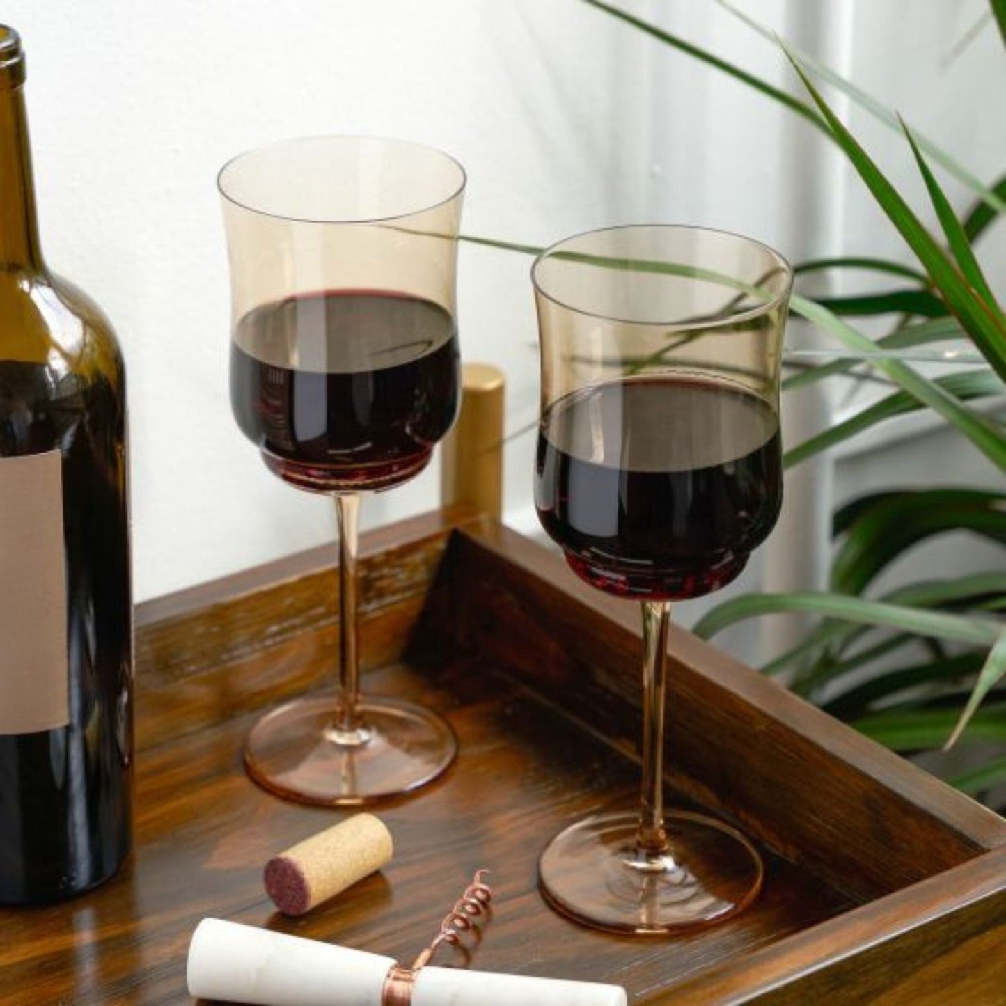 Tulip Stemmed Wine Glasses - 2 Pc Set