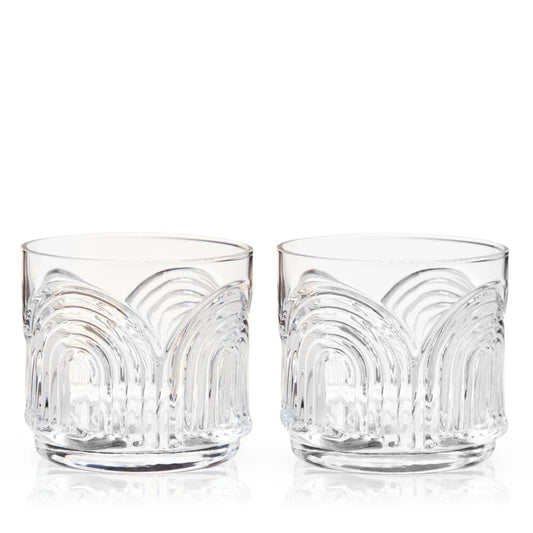 Deco Beau Crystal Tumblers - 2 Pc Set